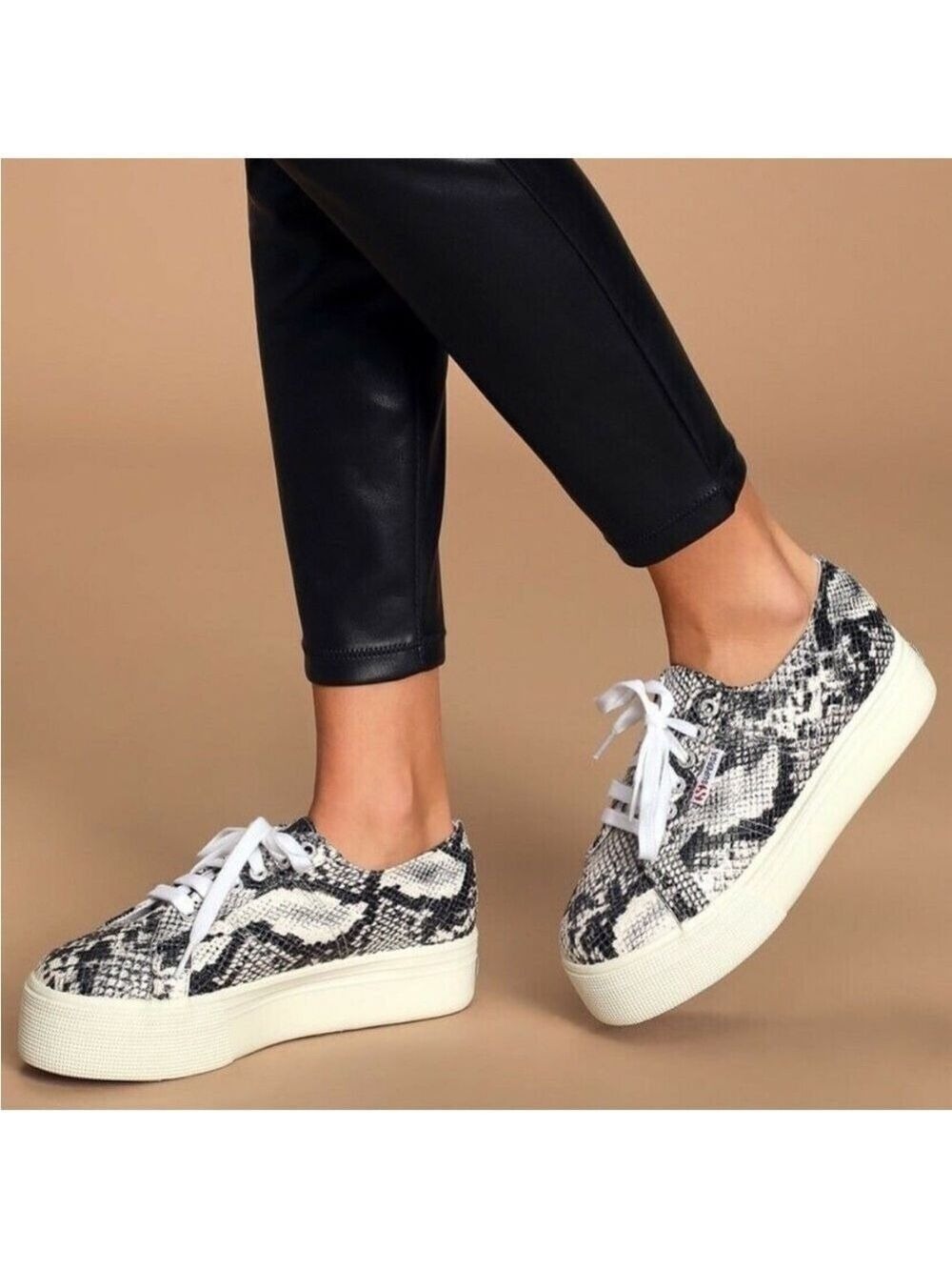 Superga Snake Print Platform Sneakers size 38 Euro/7.5 USA New without tags